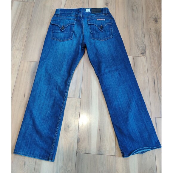 Hudson Jeans Mens 31x28 Blue Barton Relax Straight Button Fly Stretch Med Denim - Picture 2 of 13